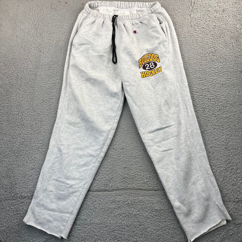 UMD Bulldogs Hockey Sweatpants Champion Duluth Mens Large Gray Cut Hem